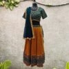 Mustard & Teal Cotton Chaniya Choli Set with Mirror Work by Neel Collection
