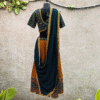 Mustard & Teal Cotton Chaniya Choli Set with Mirror Work by Neel Collection