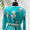 Turquoise Embroidered Mul Cotton Short Dress Soft & Comfortable by Neel Collection