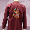 Maroon Kurta with Embroidered Back Peacock Design by Neel Collection