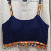 Mirror Strap Reeyon Blouse with Dangling Beads by Neel Collection