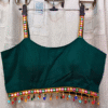 Mirror Strap Reeyon Blouse with Dangling Beads by Neel Collection