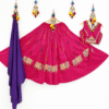 Rani Pink Chaniya Choli with Traditional Kutchi Mirror Work & Purple Dupatta by Neel Collection