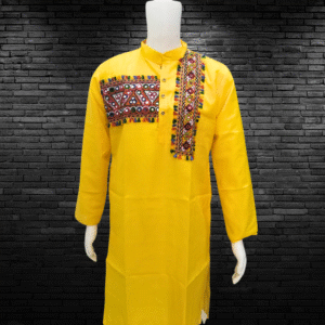 Men’s Yellow Embroidered Kurta by Neel Collection