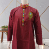 Men’s Maroon Embroidered Kurta – Peacock Elegance Edition by Neel Collection
