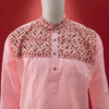 Men’s Light Peach Kurta – Heritage Chest Embroidery Edition by Neel Collection