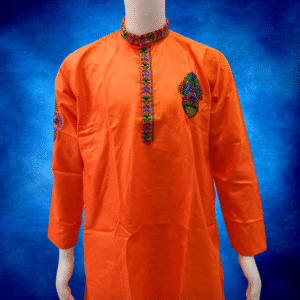 Men’s Festive Orange Kurta – Peacock Grace Edition by Neel Collection