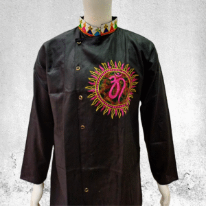 Men's Black Kurta – OM Embroidery Edition by Neel Collection