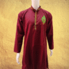 Maroon Embroidered Kurta for Men – Peacock Feather Design by Neel Collection