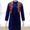 Navy Blue Kurta with Gujarati Mirror Embroidery – Festive Edition by Neel Collection