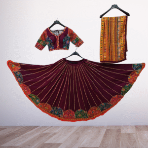 Maroon Traditional Chaniya Choli – Vibrant Elegance for Garba Nights by Neel Collection