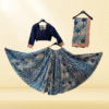 Indigo Kalamkari Chaniya Choli Set – Handcrafted Elegance by Neel Collection